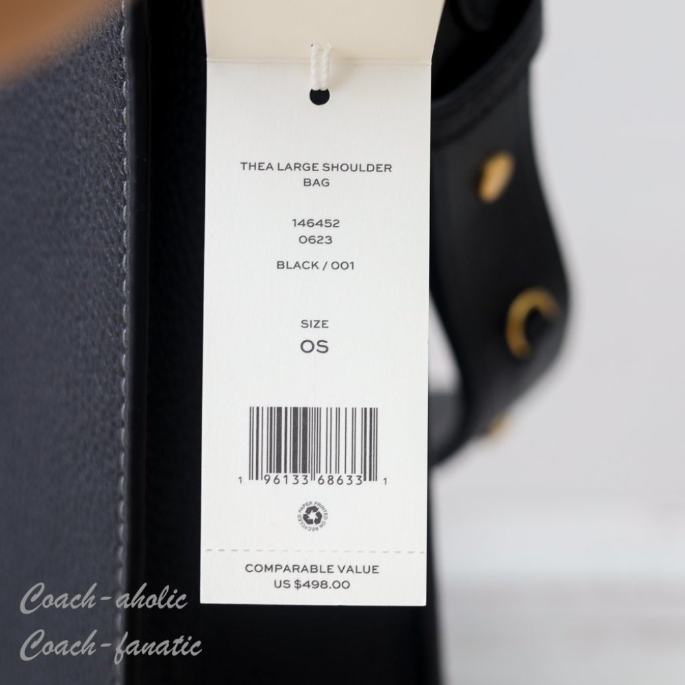 NWT Tory Burch Thea Web Large Shoulder Bag Leather Crossbody in Black - Picture 7 of 13
